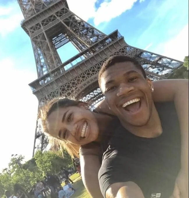 Giannis Antetokounmpo and Mariah Riddle sprigger