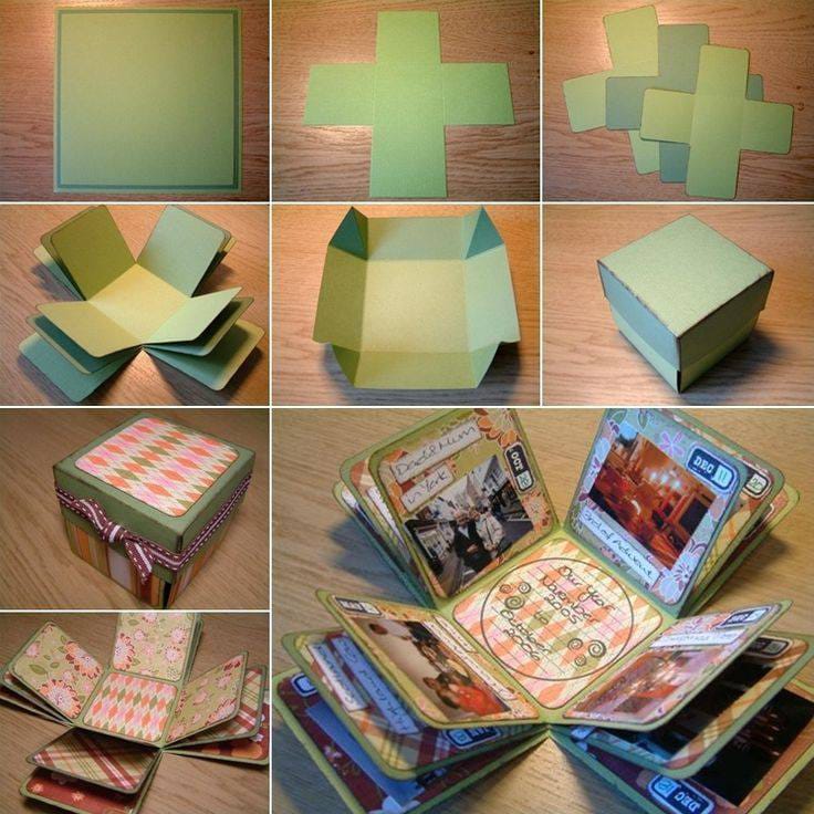 How to make the birthday card exploding box for beginners guide step by step:
