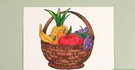 How to draw the attractive sketch fruit basket for beginners guide in 8 step: